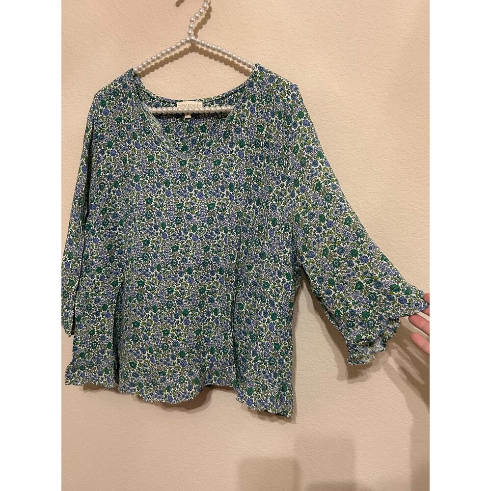 Cynthia Rowley Size 3X Top Long Sleeve Floral Stretchy Spring Easter Shirt - Picture 2 of 8